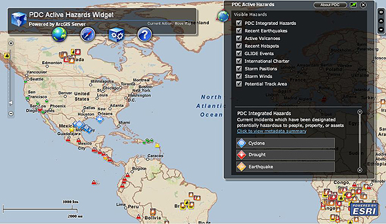 Demo for PDC Active Hazards Widget